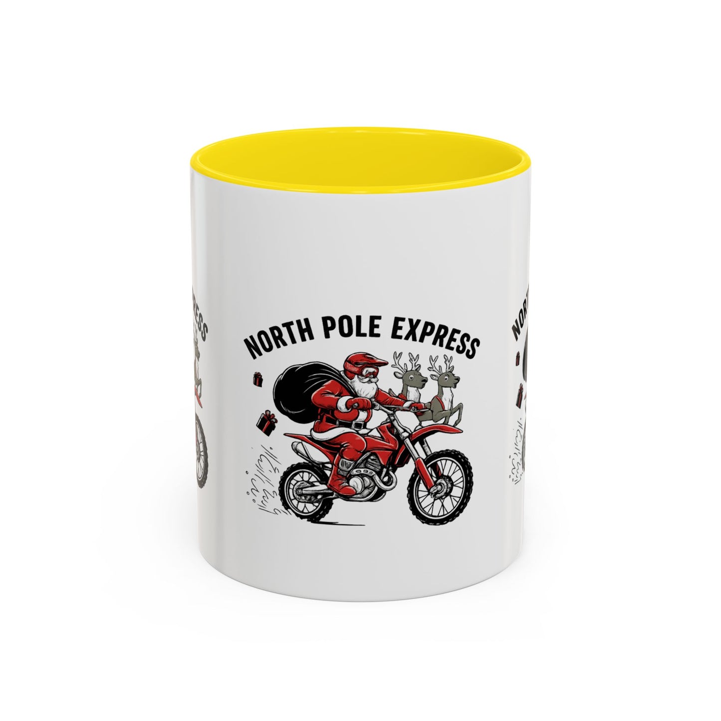 North Pole Express Motocross Santa Christmas Accent Mug