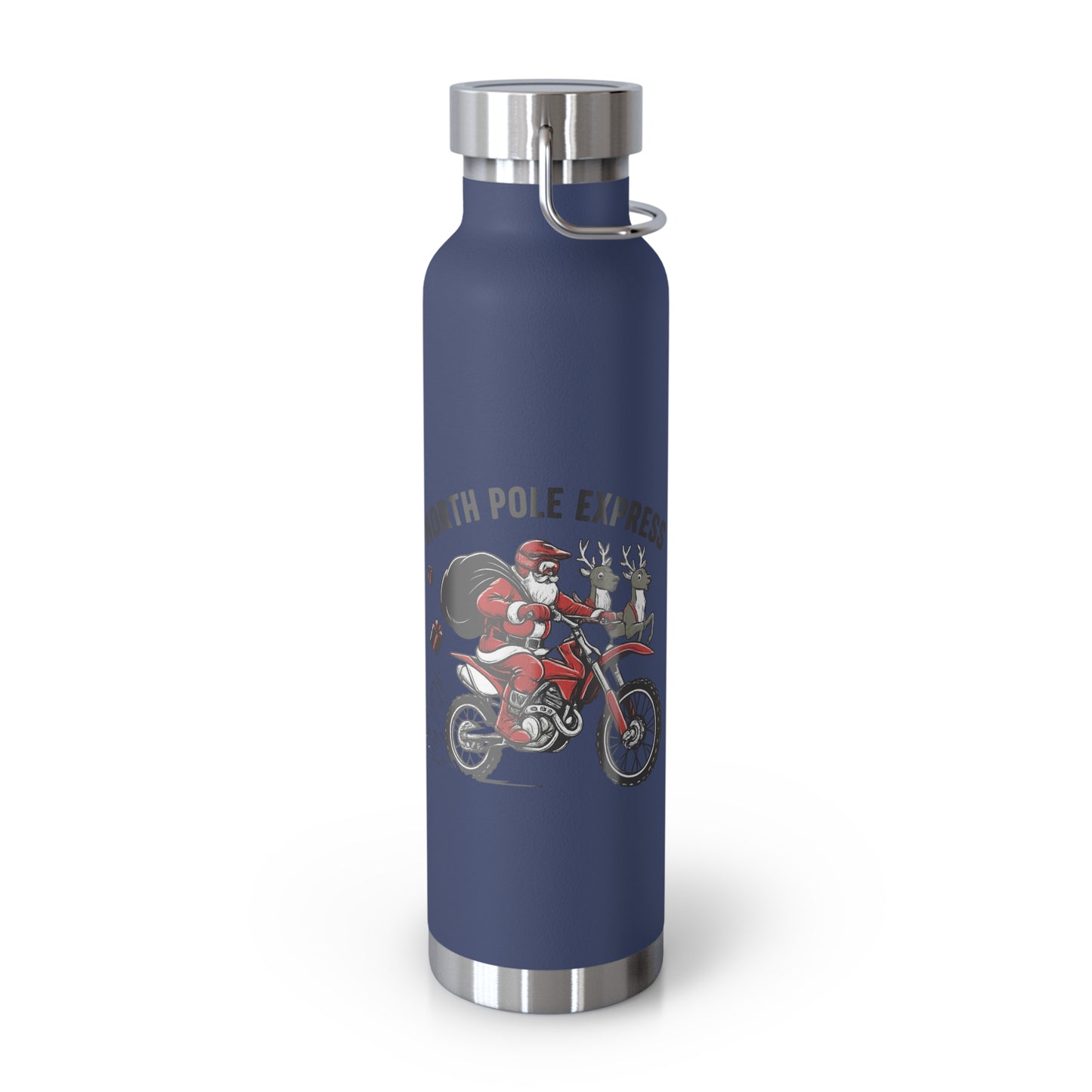 North Pole Express Motocross Christmas Insulated Flask