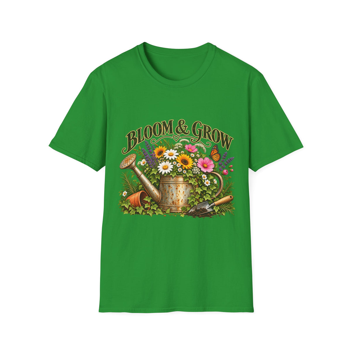 Bloom & Grow Vintage Garden – Front Print T-Shirt