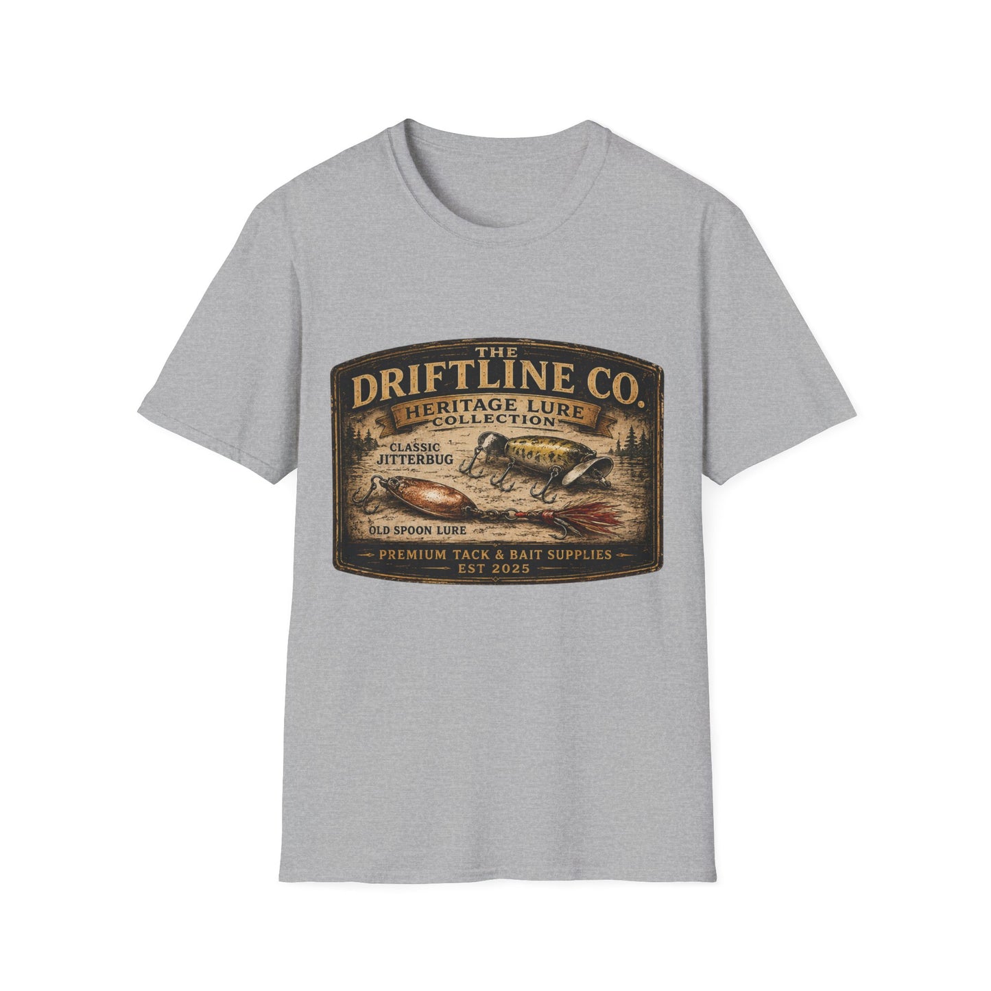 Heritage Lure Collection Vintage Fishing T-Shirt | Front Print Tee | The Driftline Company
