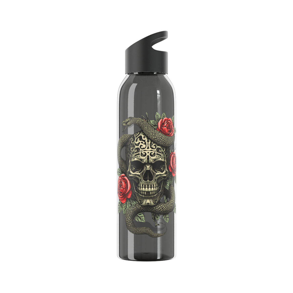 Skull Snake & Roses Water Bottle | Gothic Tattoo Inspired 21.9oz Drinks Bottle
