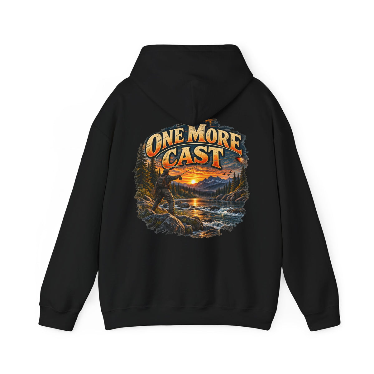 One More Cast Back Print Hoodie – Vintage Fishing Hoodie