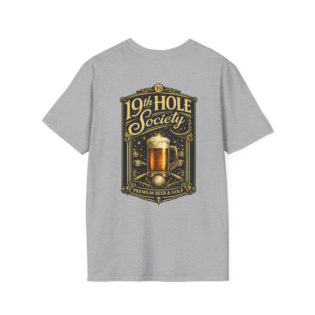 19th Hole Society Premium Beer & Golf  T-Shirt