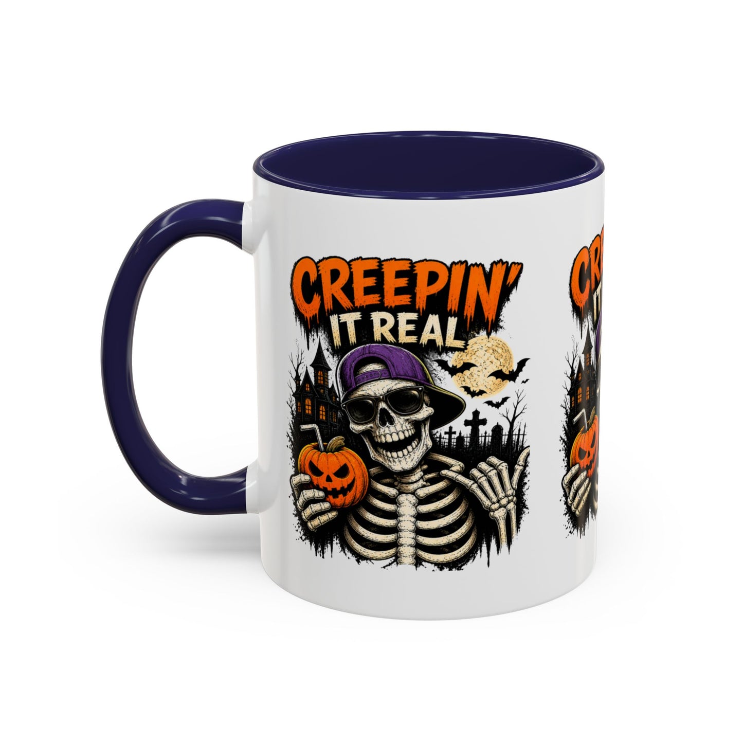 Creepin’ It Real Halloween Accent Mug – Skeleton Coffee Mug