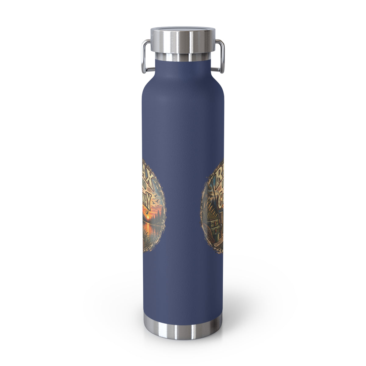 Relax, Unwind & Cast Away Insulated Flask – Vintage Fishing Flask