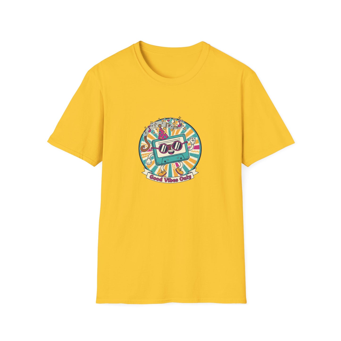 Retro Good Vibes Only T-Shirt | Colourful Retro Cassette Graphic Tee | 80s & 90s Inspired Unisex T-Shirt