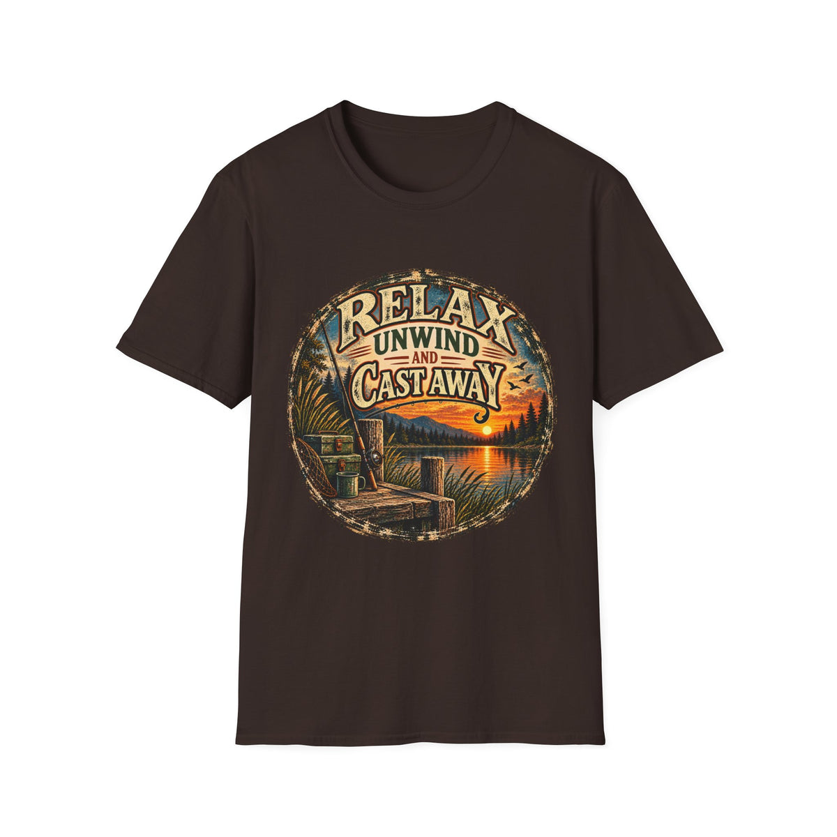 Relax, Unwind & Cast Away Fishing T-Shirt – Vintage Angler Tee