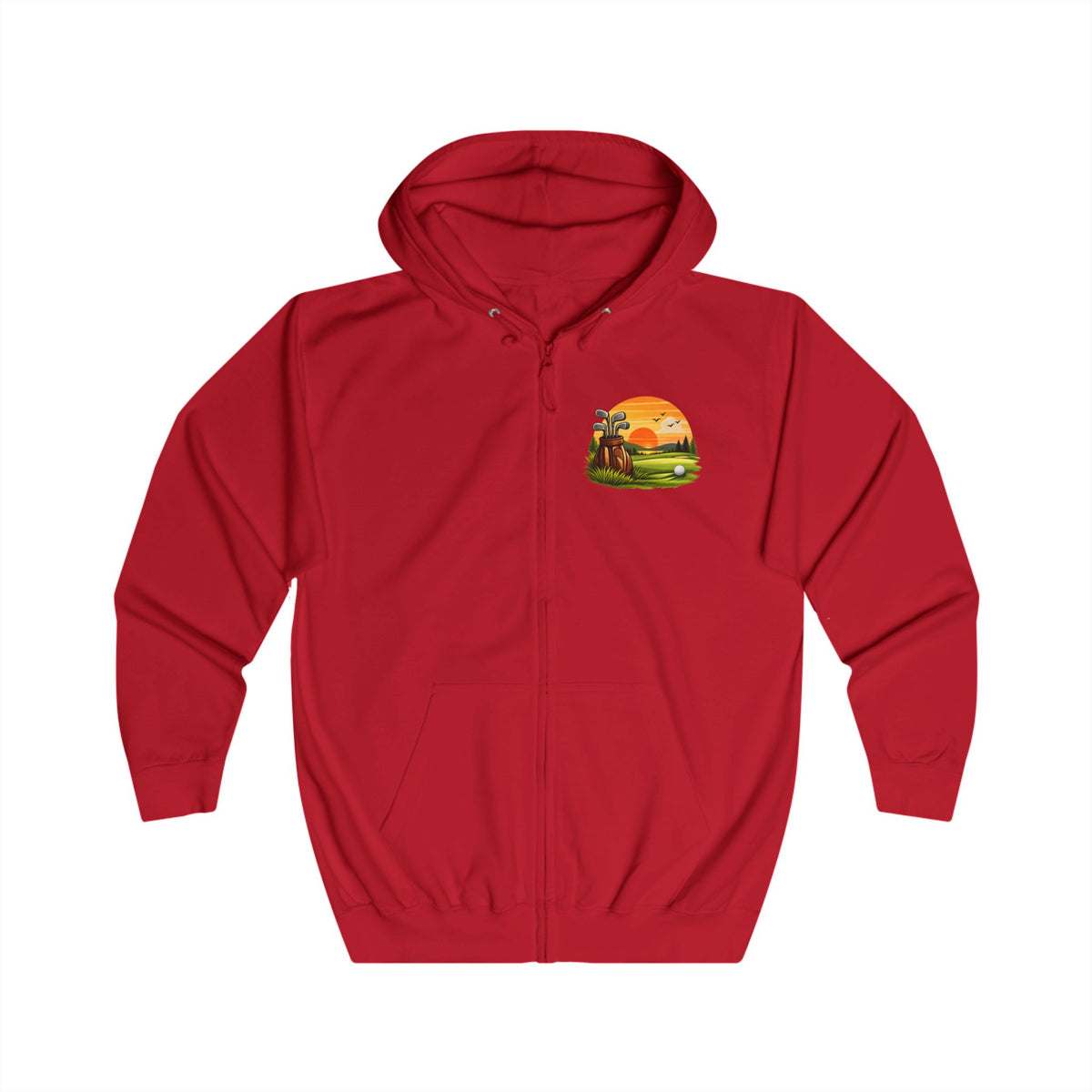 Kapuzenpullover mit Vintage Golf-Sonnenuntergang-Grafik