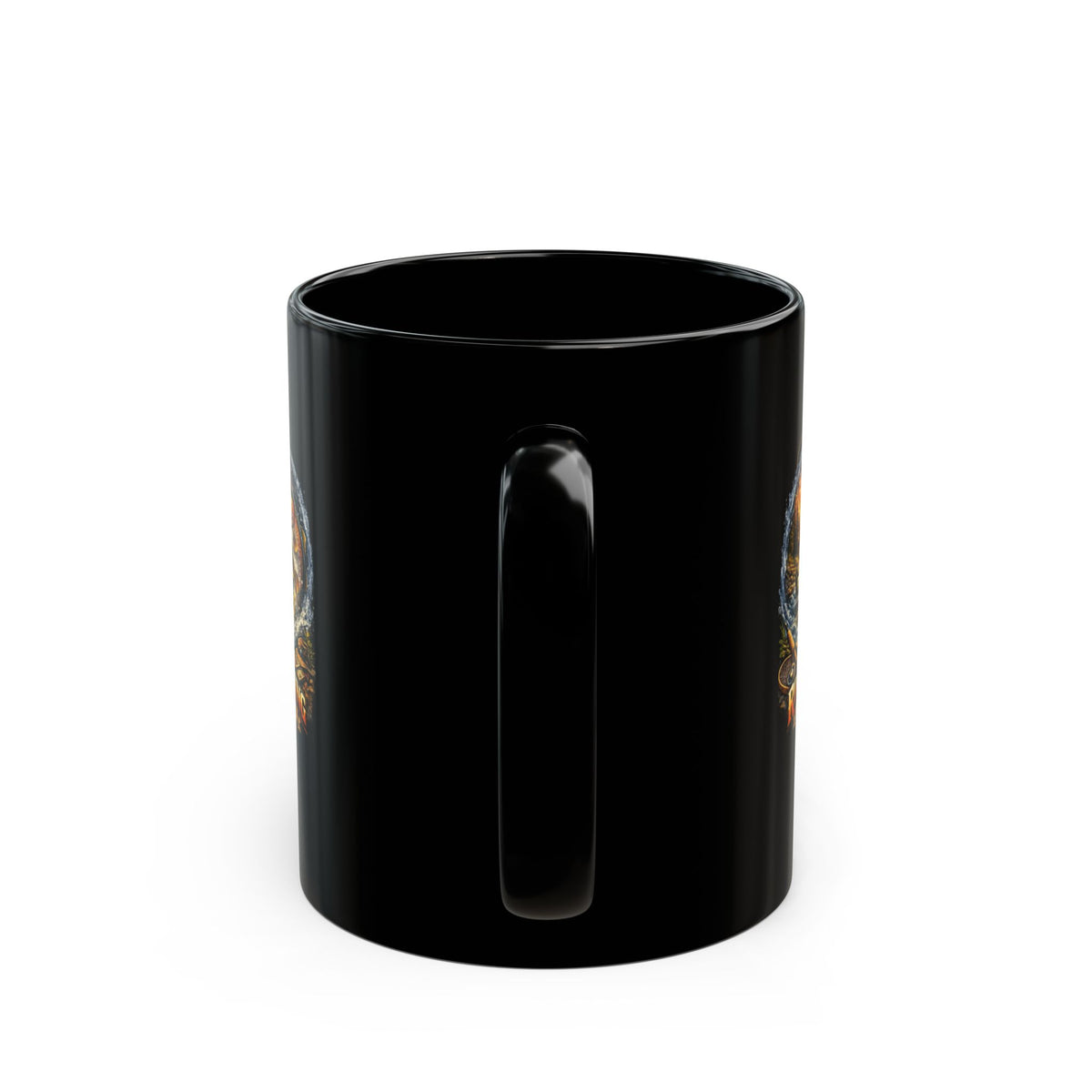 Keramiktasse Angeln am Fluss Lebe den Traum Kaffeetasse Schwarz (325 ml)