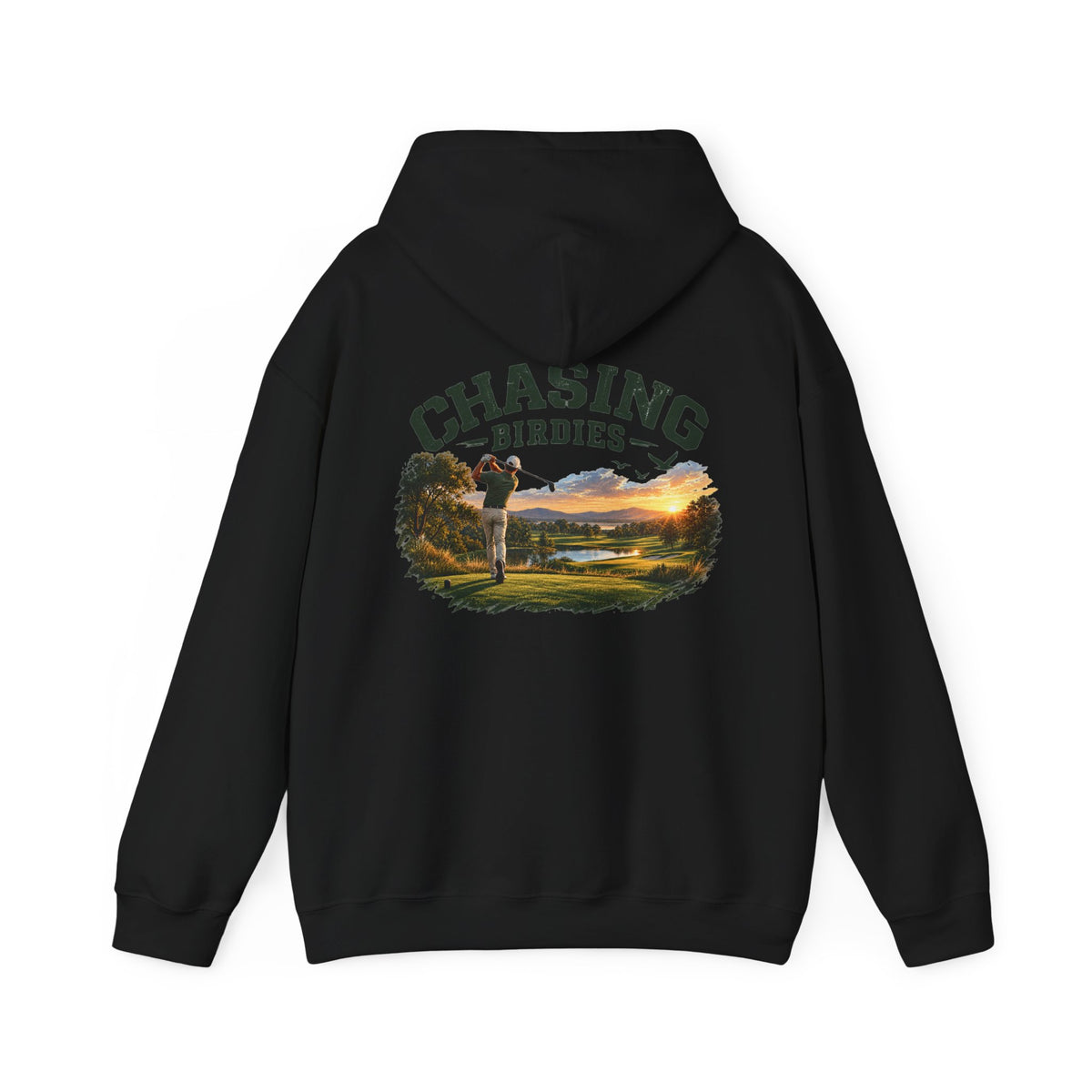 Chasing Birdies Golf Hoodie – Golfer Back Print Hoodie