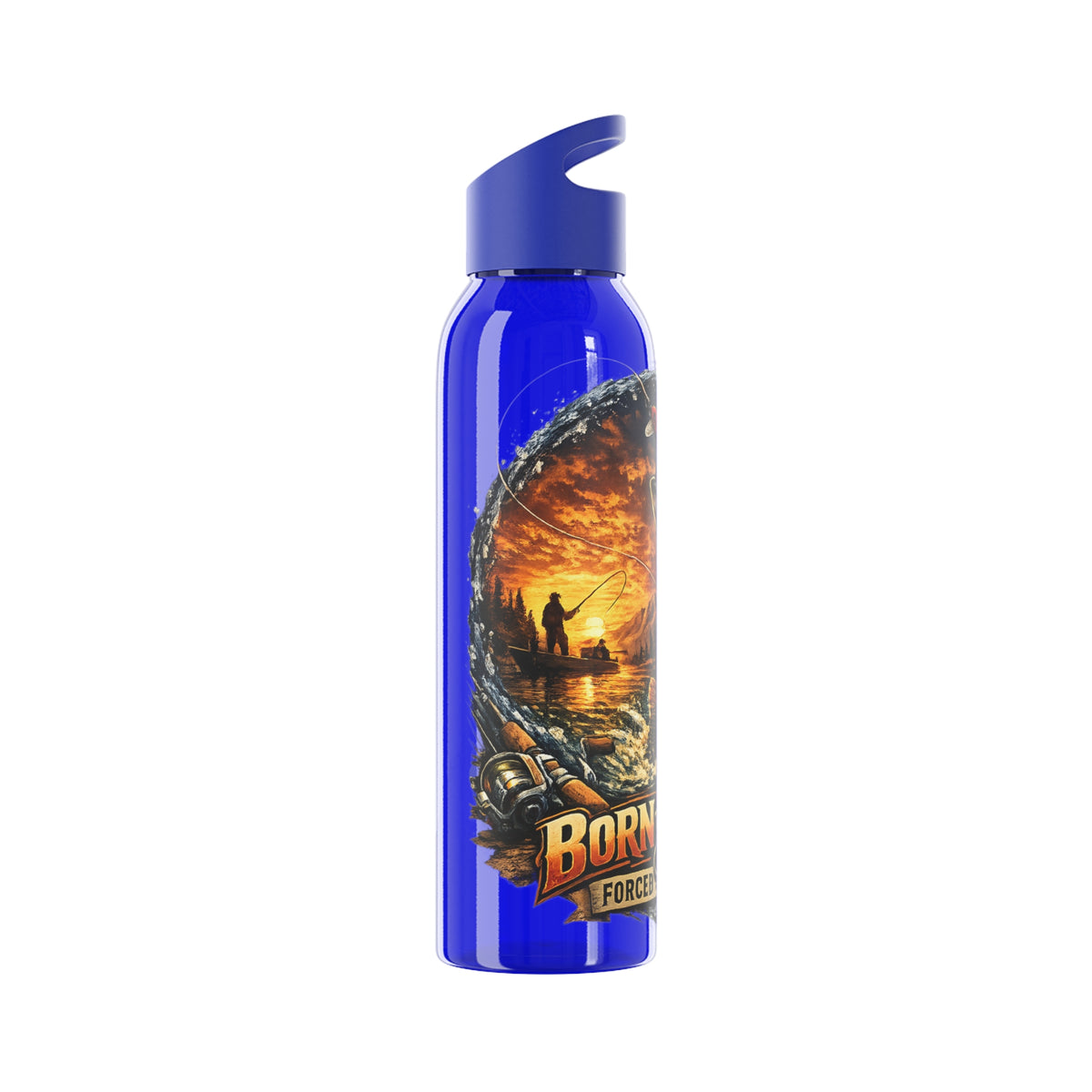 Born to Fish Forced to Work Water Bottle – Angler Fishing Bottle