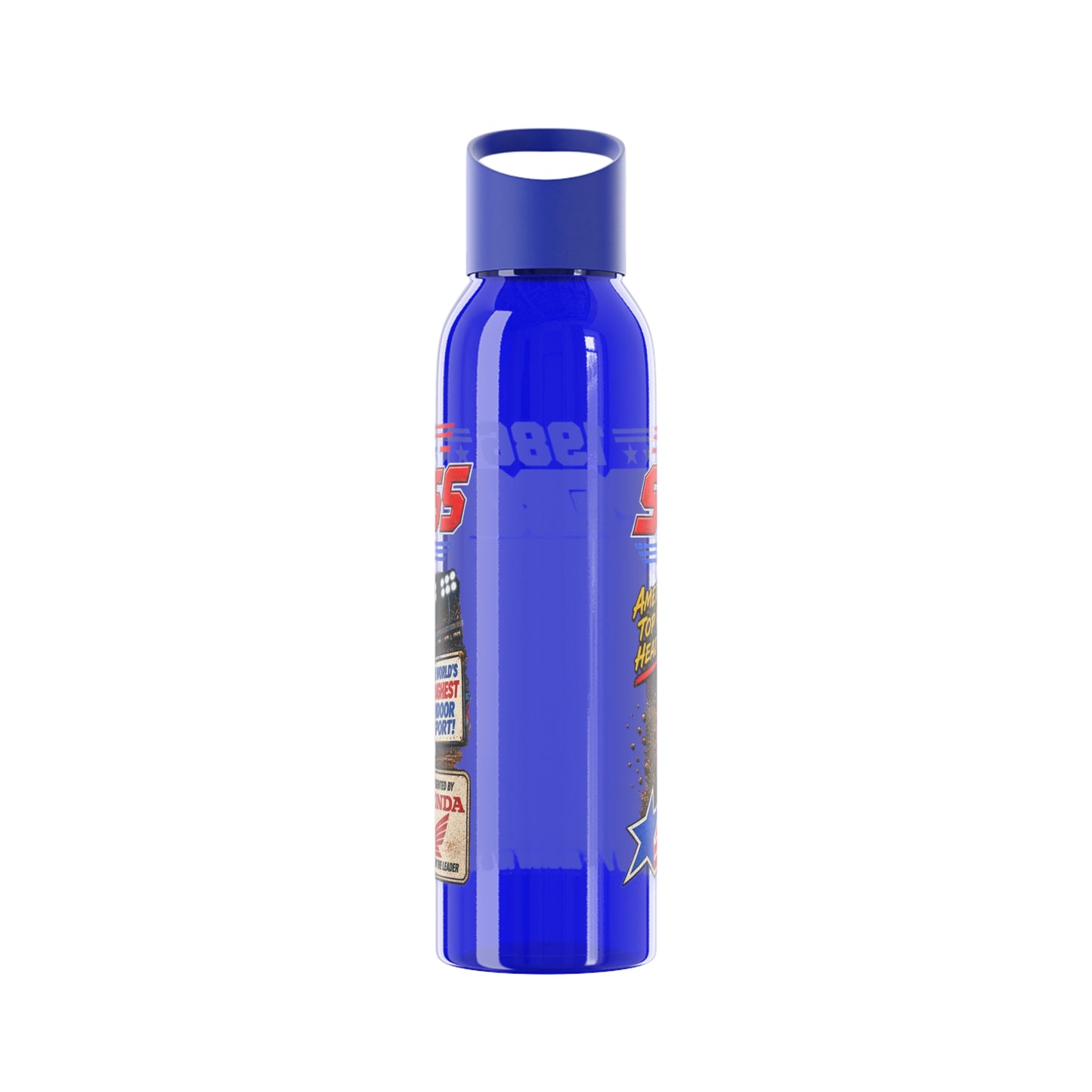 Supercross 1986 Moto Racing Water Bottle  Retro Motocross Champion Design