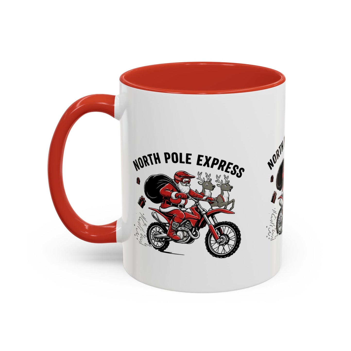 North Pole Express Motocross Santa Christmas Accent Mug