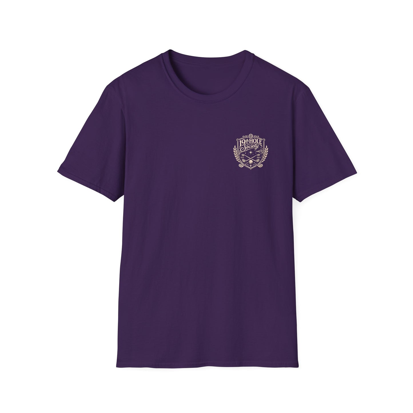 19th Hole Society Golf T-Shirt | Vintage Crest Golf Tee | Premium Clubhouse Style