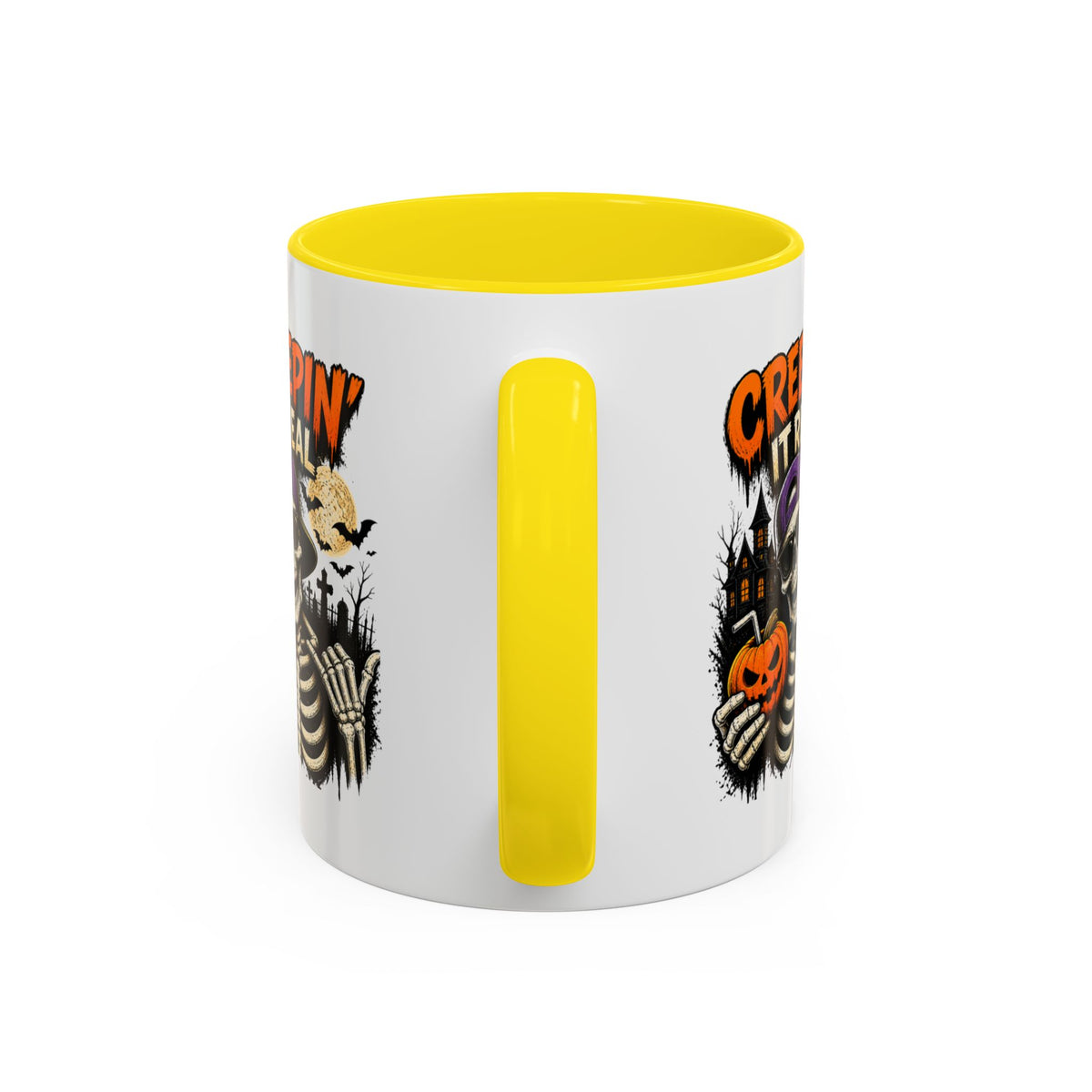 Creepin’ It Real Halloween Accent Mug – Skeleton Coffee Mug