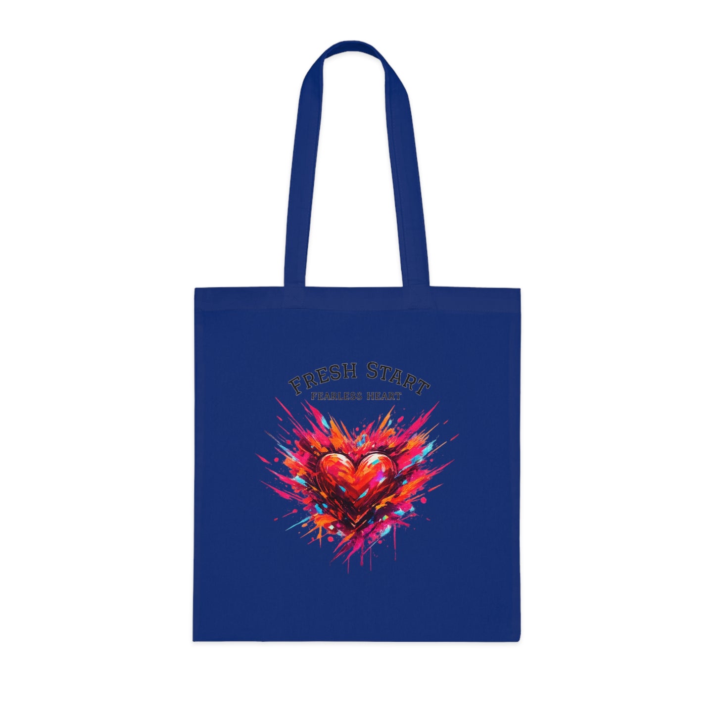 Fresh Start Fearless Heart Tote Bag | Inspirational Canvas Shopping Bag | Gifts & Lifestyle Collection