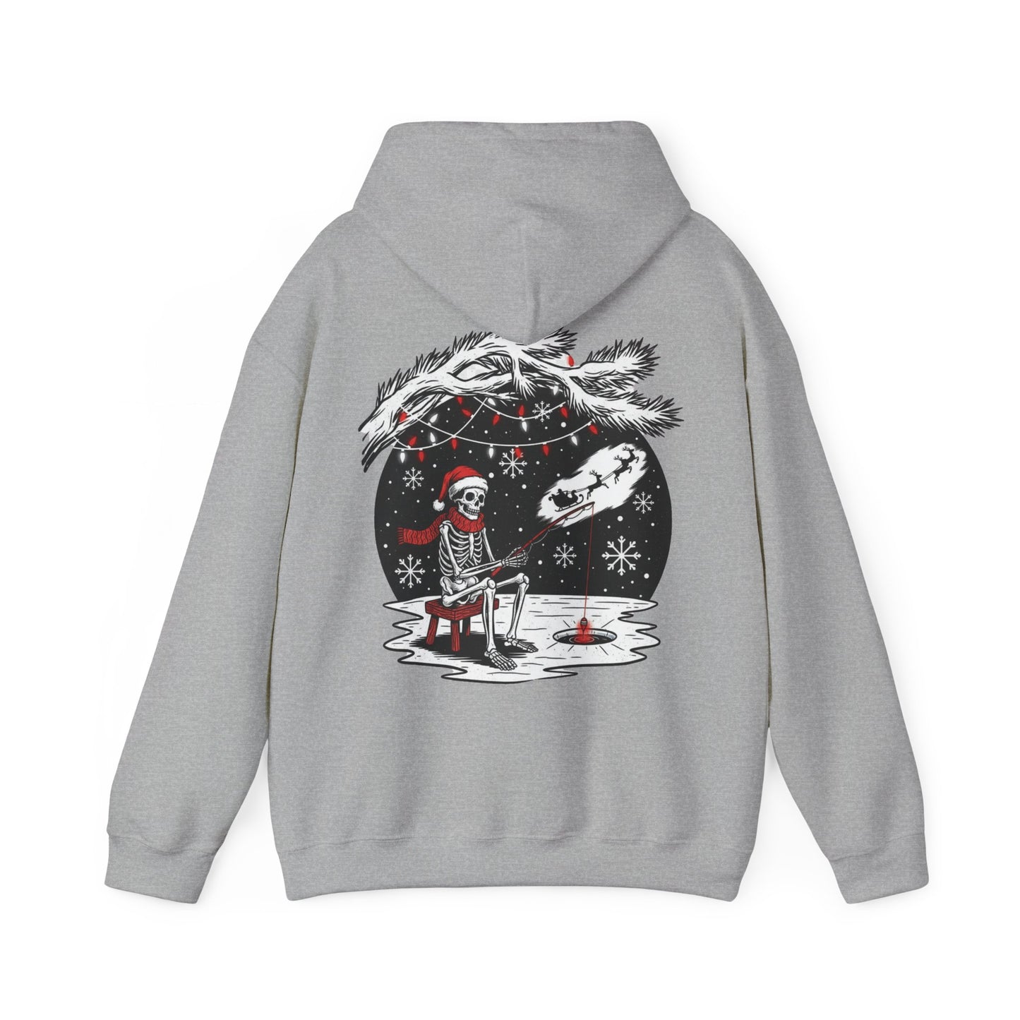 Merry Fishing Christmas Hoodie – Skeleton Fisherman Festive Hoodie