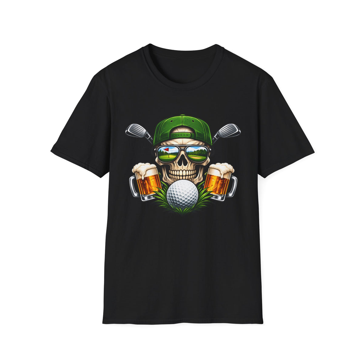 Fairways & Cold Beers Golf Skull T-Shirt