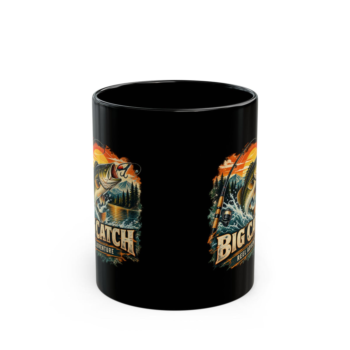 Big Catch Reel Adventure Black Fishing Mug – Vintage Angler Mug