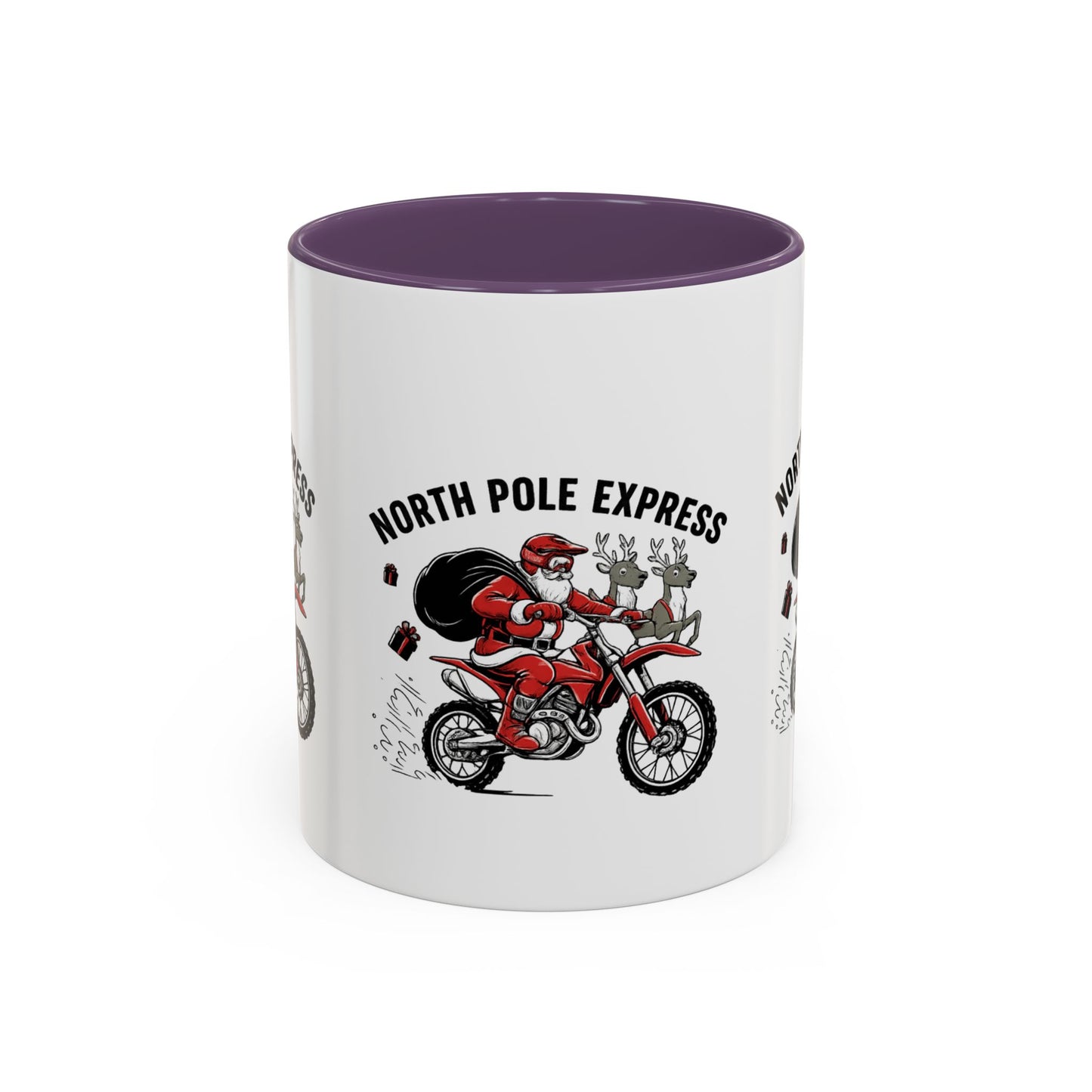 North Pole Express Motocross Santa Christmas Accent Mug