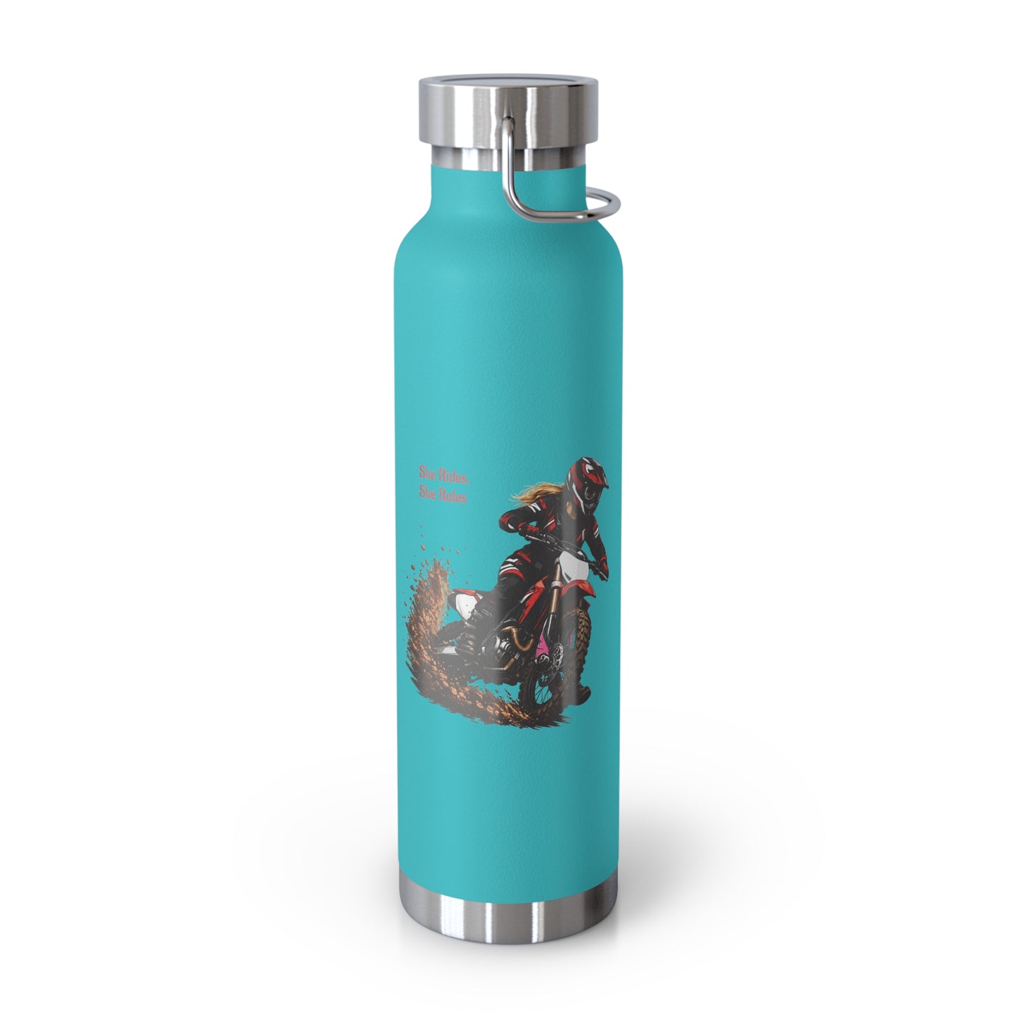 She Rides She Rules Motocross Insulated Flask