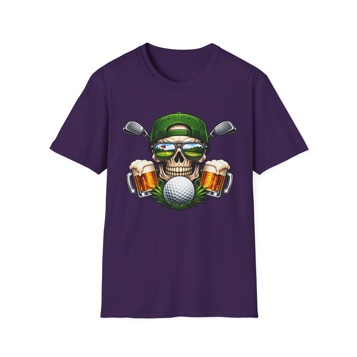 Fairways & Cold Beers Golf Skull T-Shirt