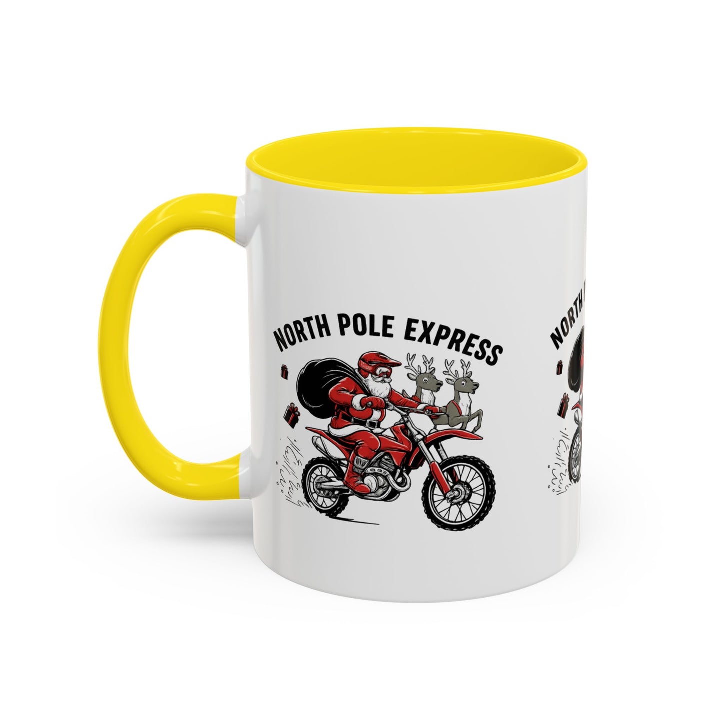 North Pole Express Motocross Santa Christmas Accent Mug