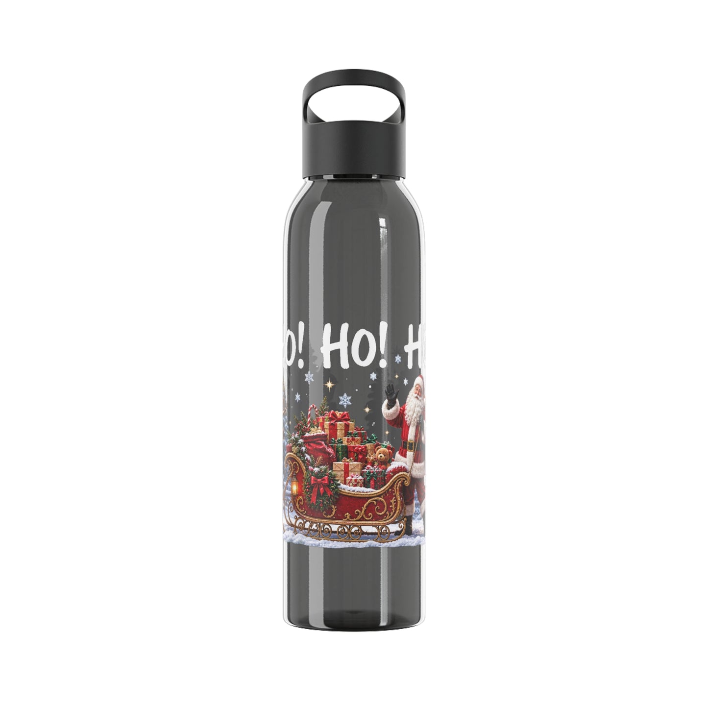 Ho Ho Ho Santa Christmas Water Bottle – Festive Sleigh Design