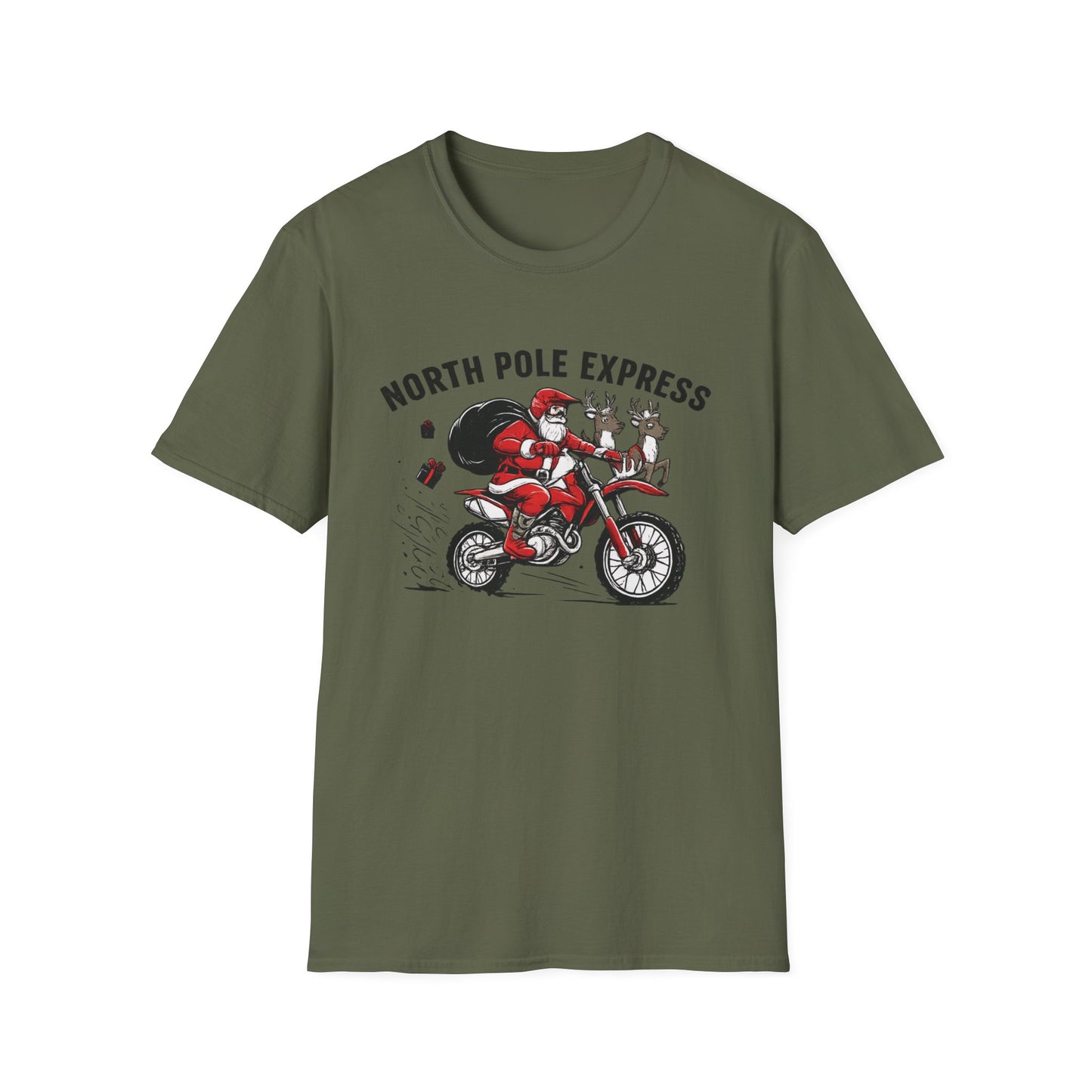 North Pole Express Motocross Christmas T-Shirt