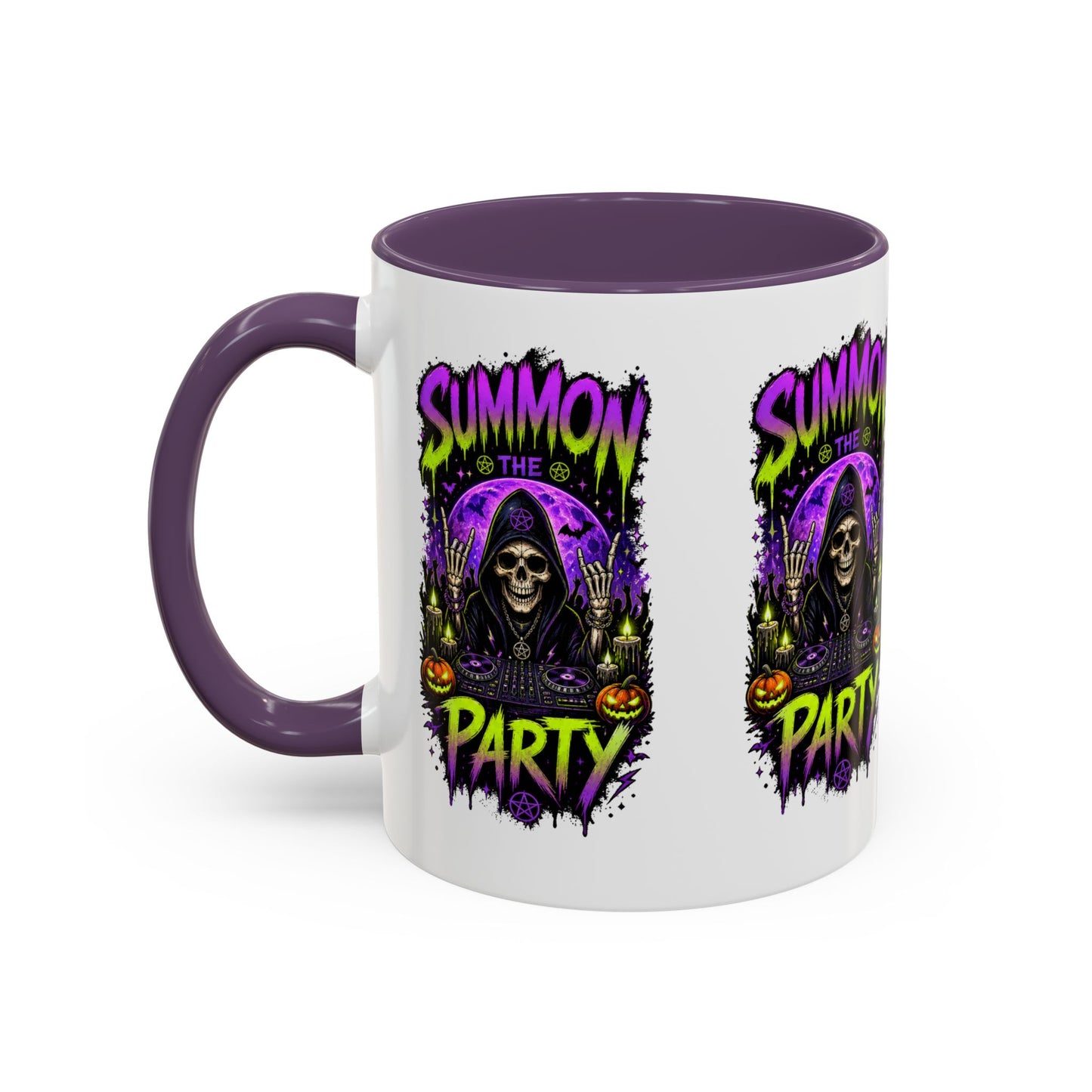 Summon the Party Halloween Accent Mug – Skeleton DJ Mug