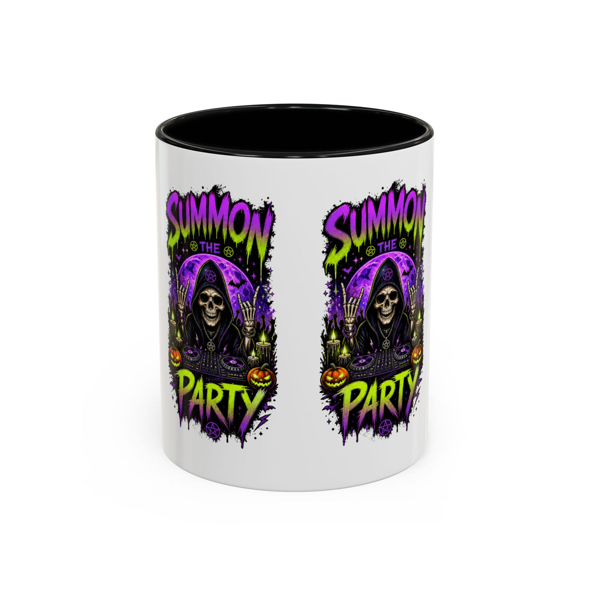 Summon the Party Halloween Accent Mug – Skeleton DJ Mug