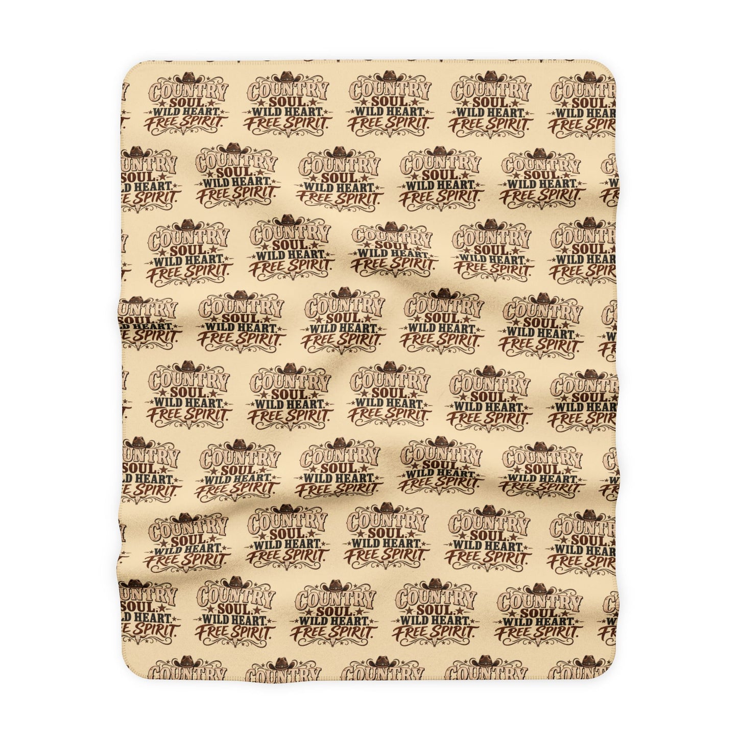 Country Soul Wild Heart Free Spirit Sherpa Fleece Blanket   Western Country Throw