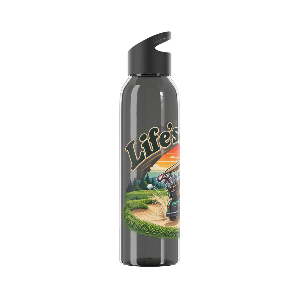 Life’s a Pitch Golf Water Bottle – Golf Cart Design