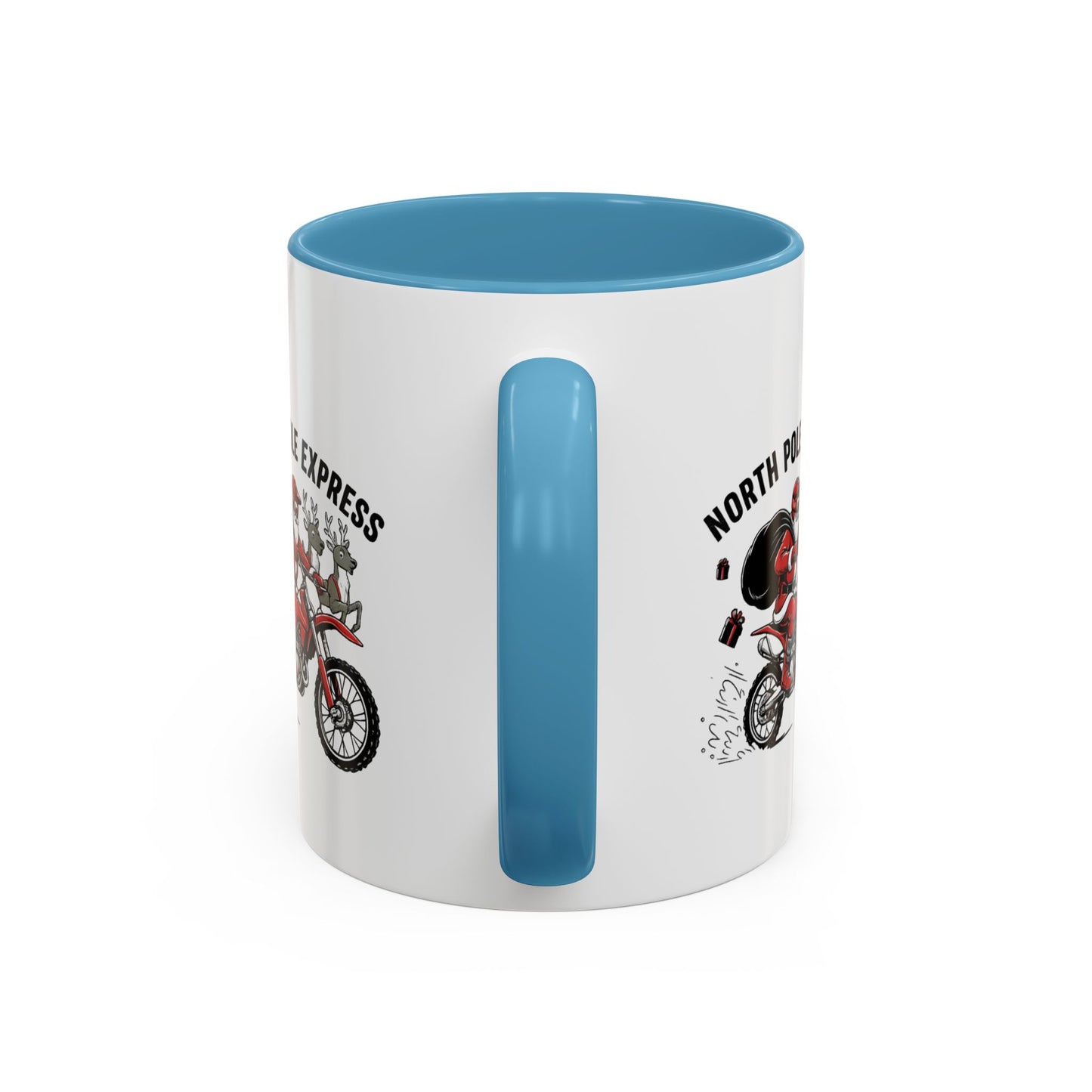 North Pole Express Motocross Santa Christmas Accent Mug