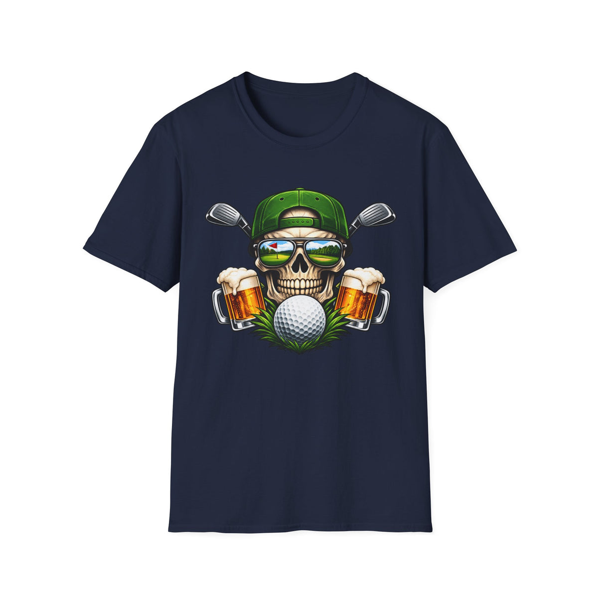 Fairways & Cold Beers Golf Skull T-Shirt