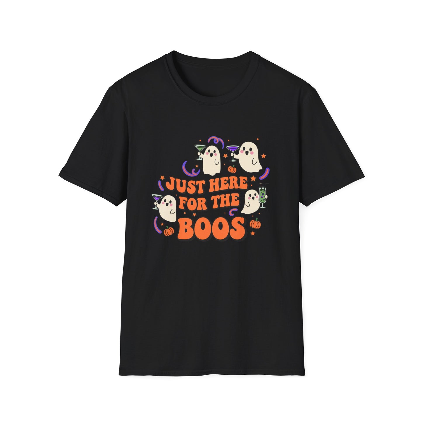 Just Here for the Boos Halloween T-Shirt – Unisex Ghost Tee
