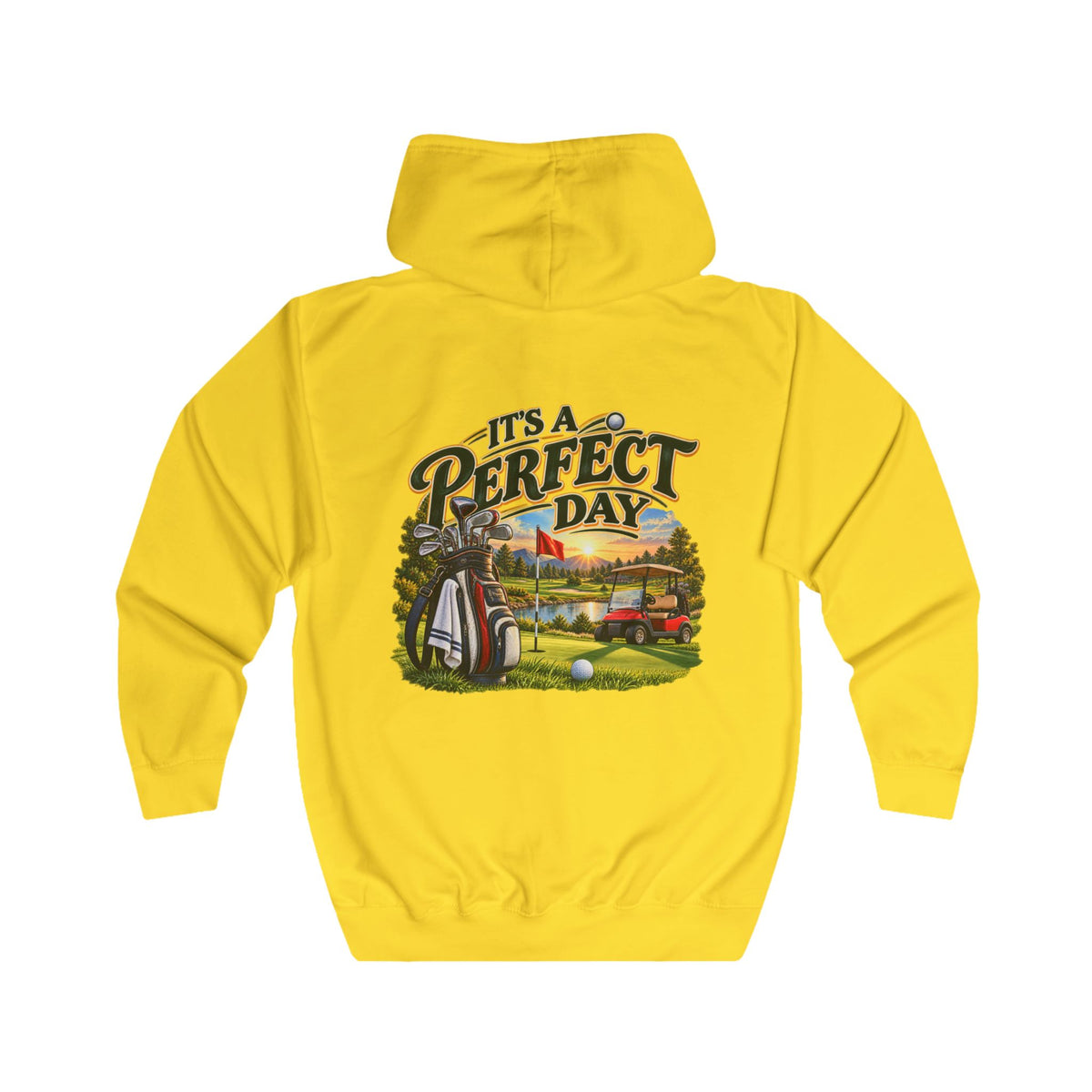 Sweat à capuche zippé graphique de golf « Perfect Day »
