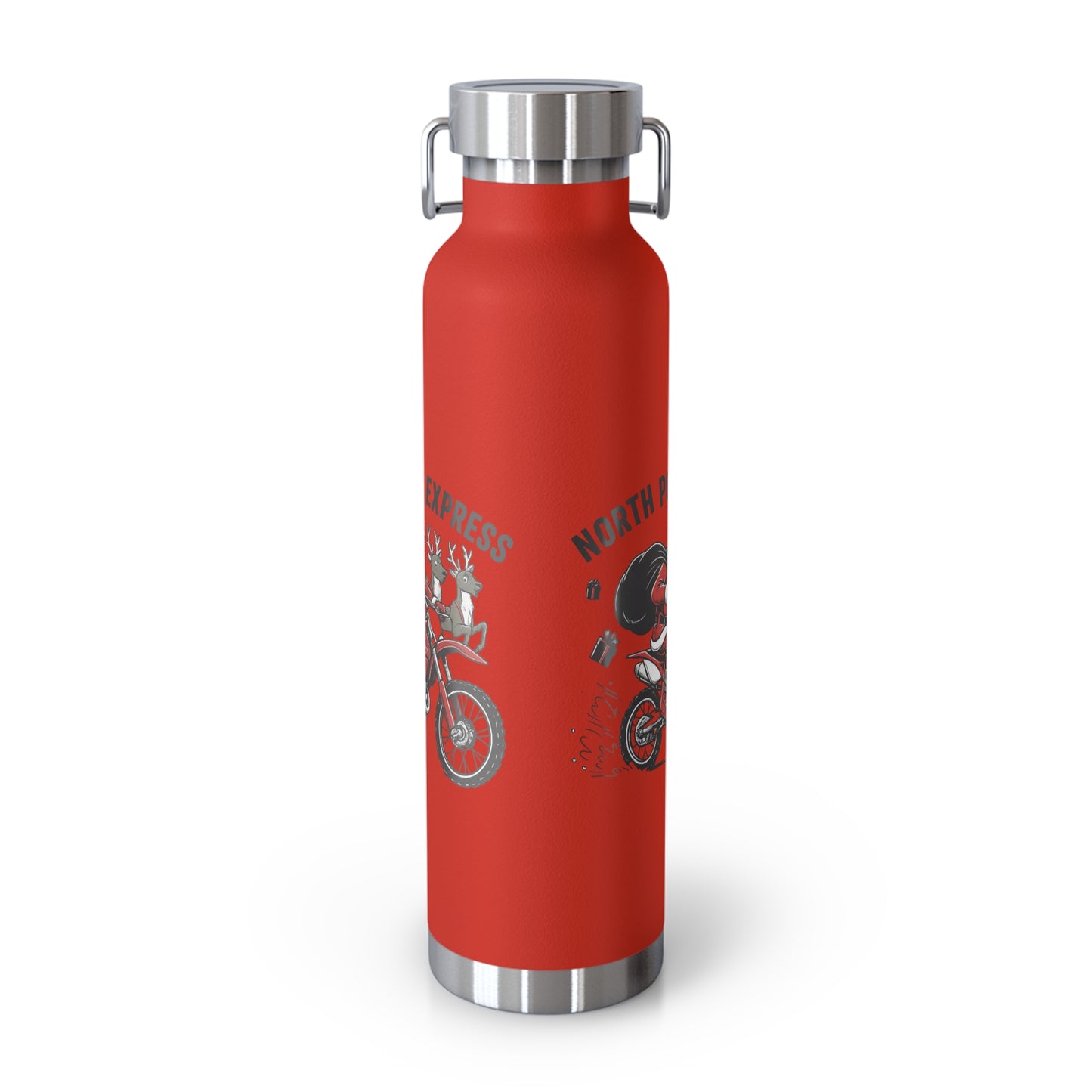 North Pole Express Motocross Christmas Insulated Flask