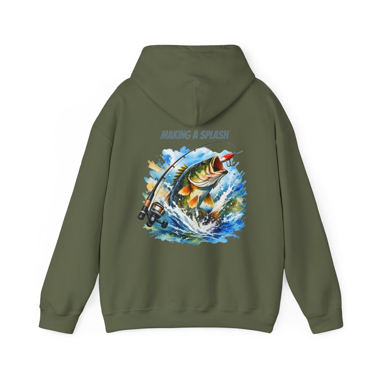 Making a Splash Back Print Hoodie – Fishing Graphic Hoodie