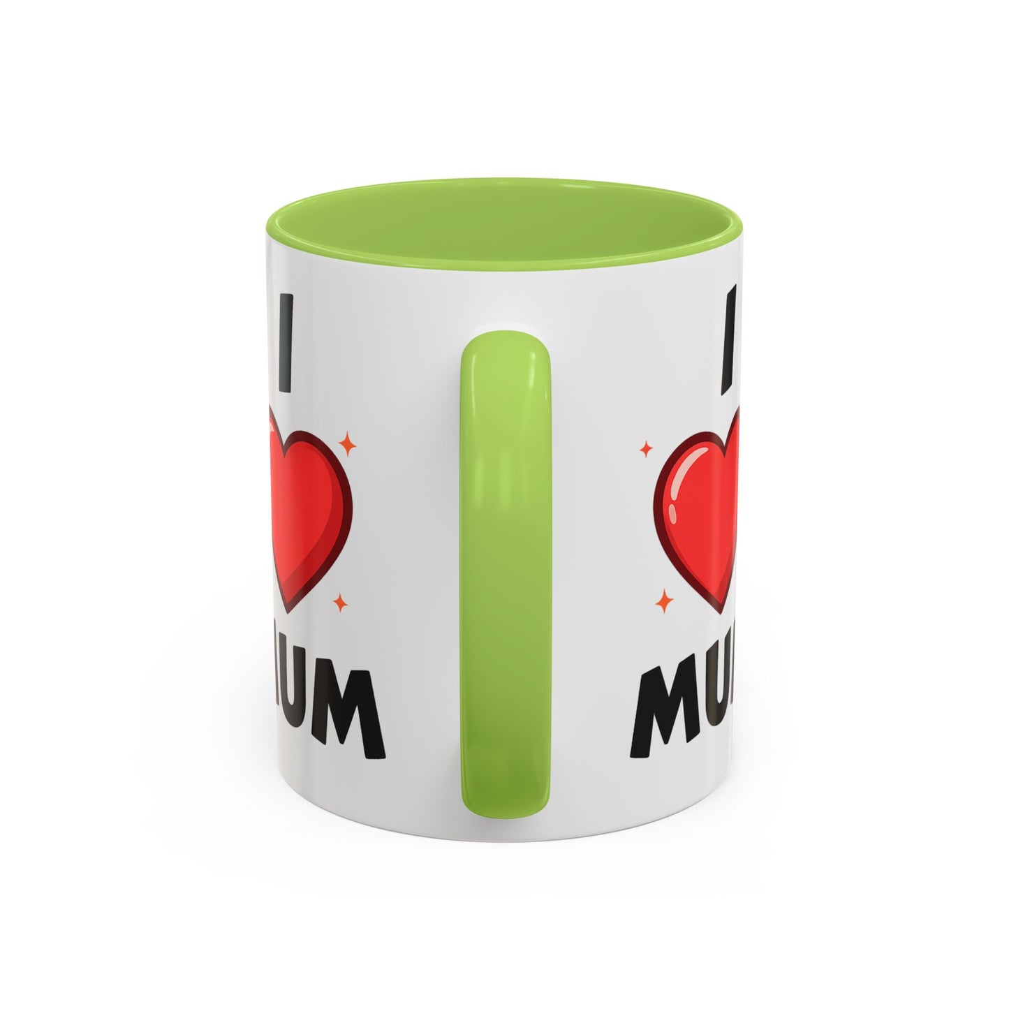 I Love Mum Accent Mug | Mother's Day Coffee Mug | Tea Mug Gift for Mum | Red Ceramic Mug | Gifts & Lifestyle