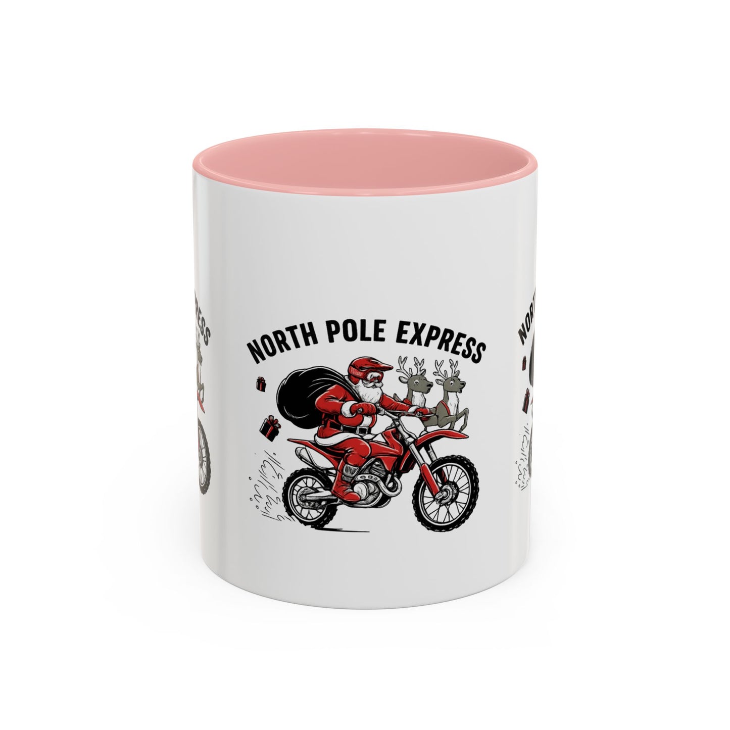 North Pole Express Motocross Santa Christmas Accent Mug