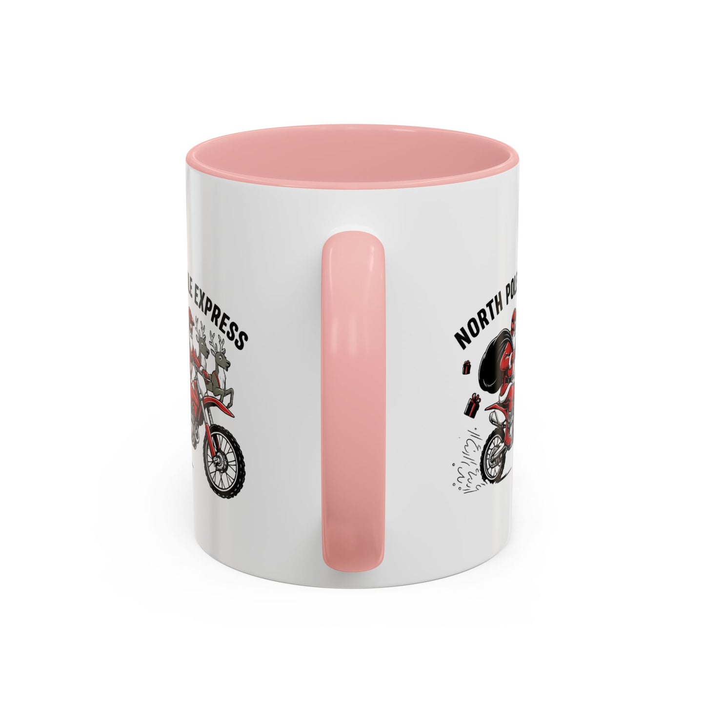 North Pole Express Motocross Santa Christmas Accent Mug