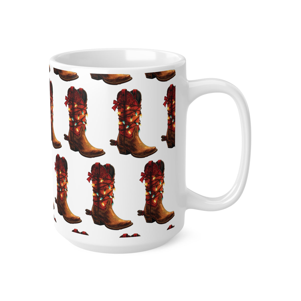 Country Christmas Cowboy Boot Mug – Western Festive Mug