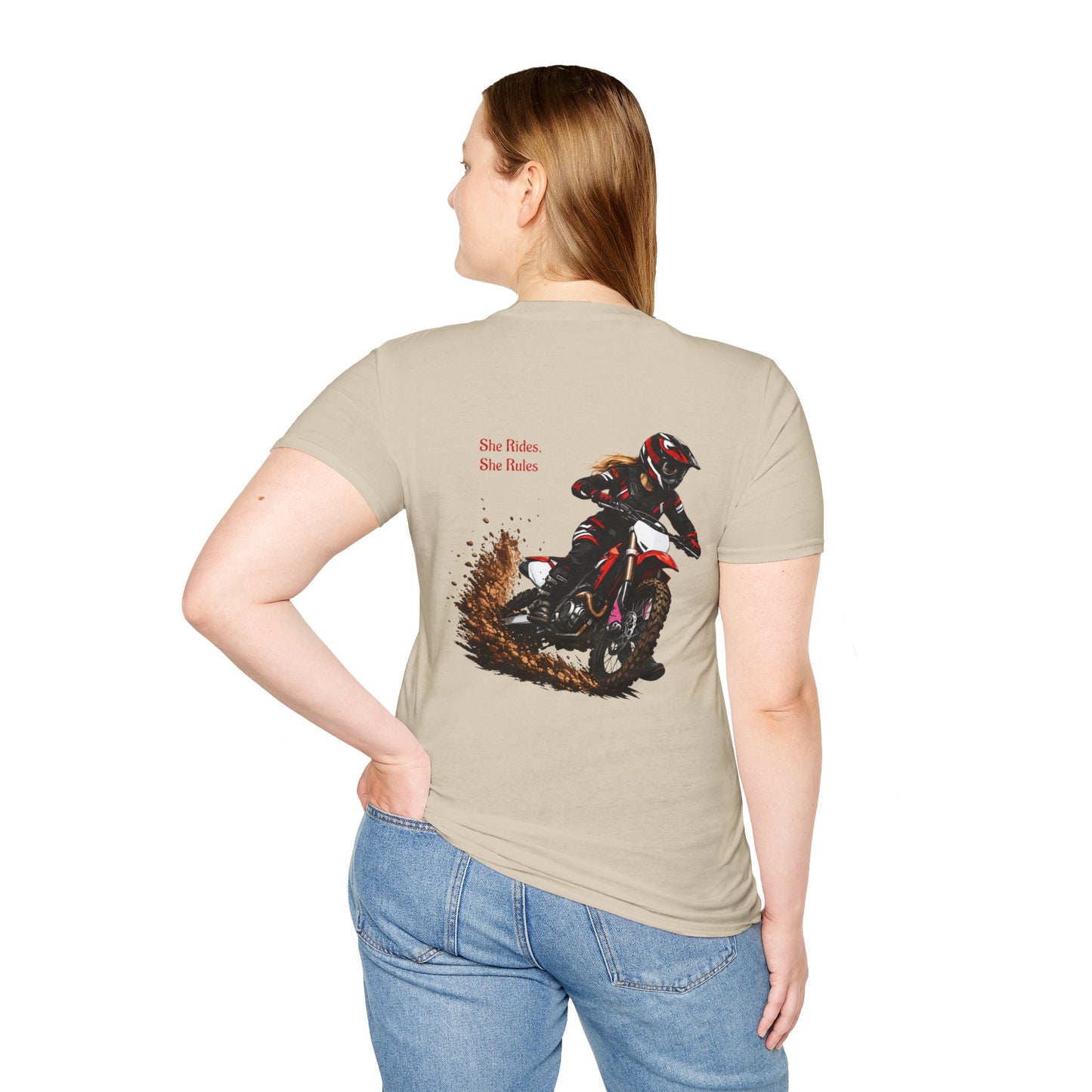 She Rides, She Rules Dirt Bike T-Shirt
