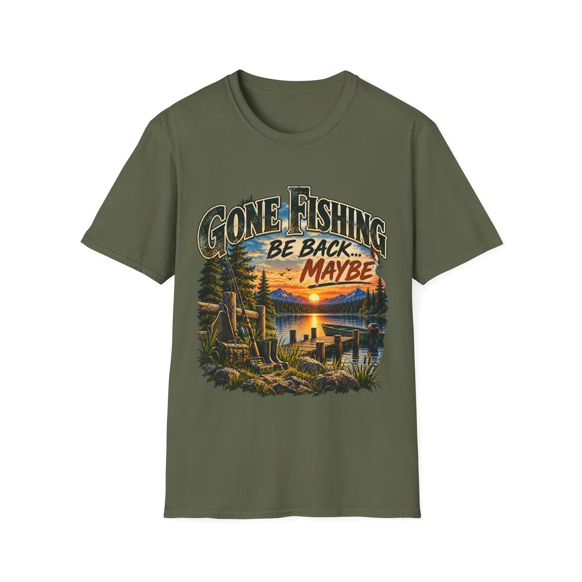 Angeln gegangen, bin zurück… vielleicht T-Shirt – Vintage Angler-T-Shirt