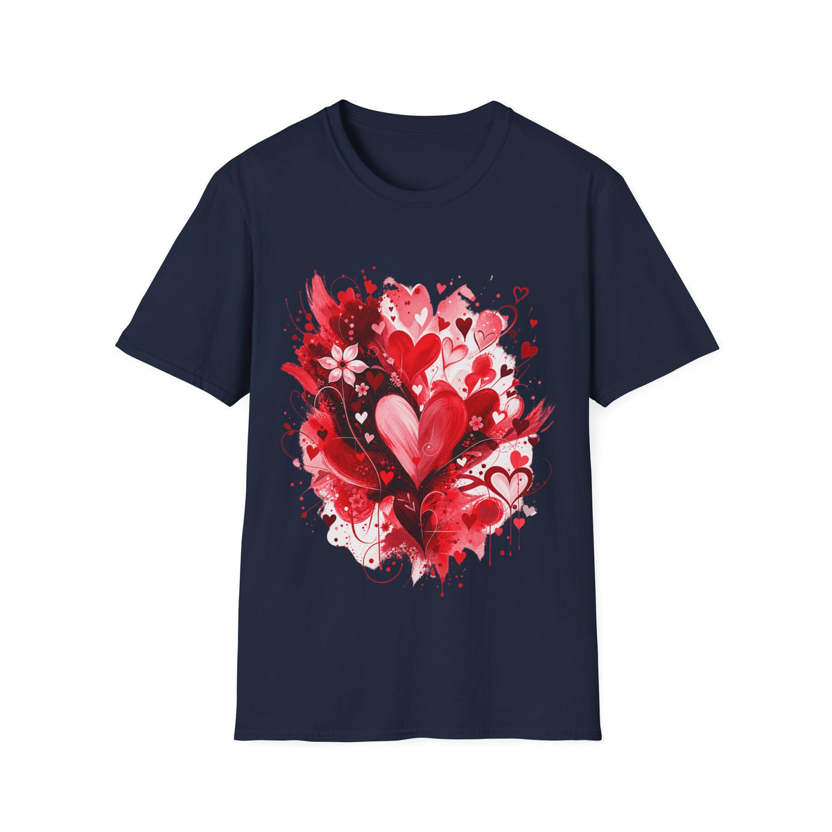 Floral Hearts T-Shirt | Red Heart & Floral Graphic Tee