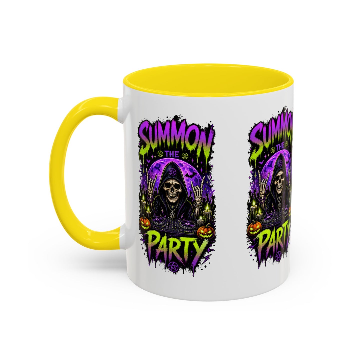 Summon the Party Halloween Accent Mug – Skeleton DJ Mug