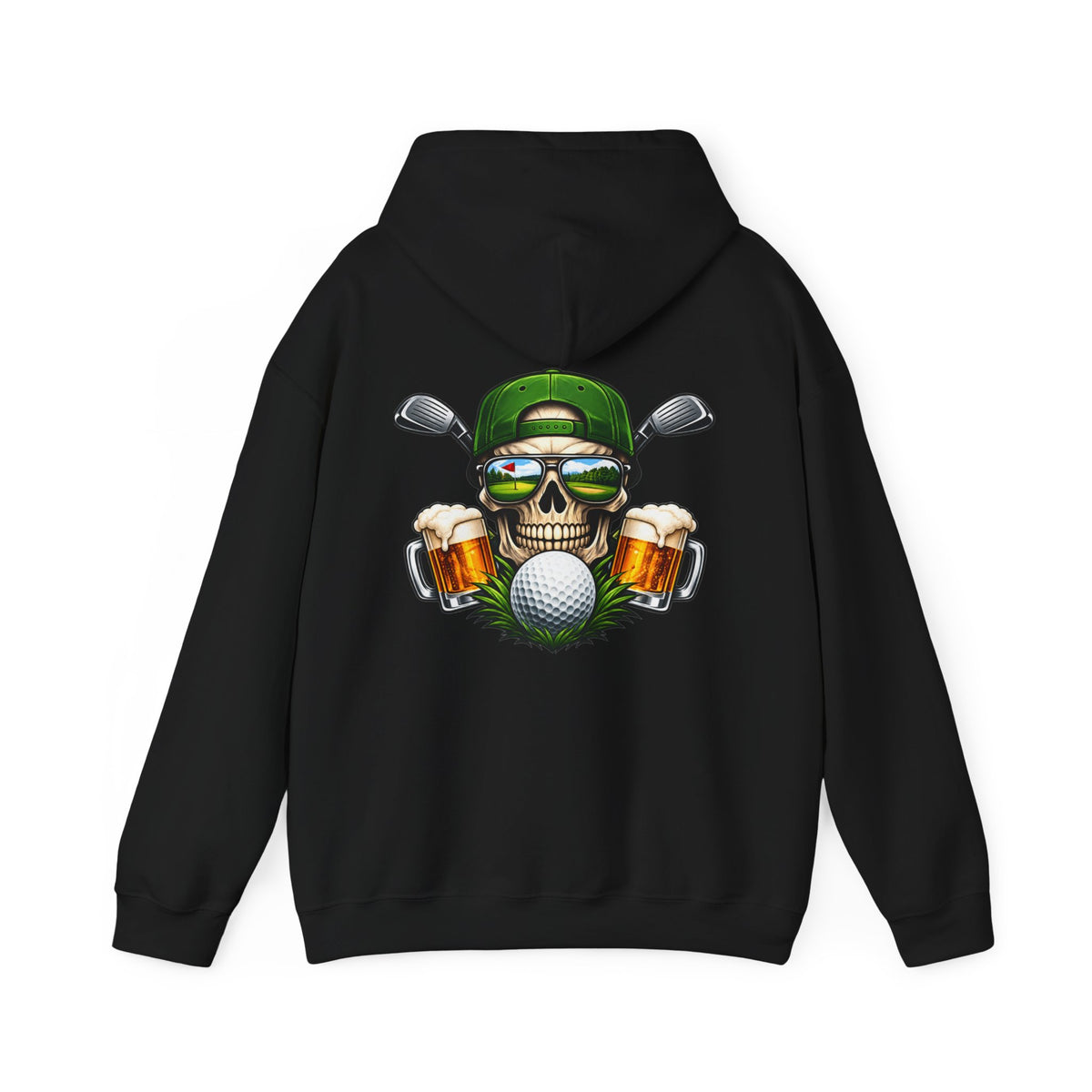 Golf Skull Kapuzenpullover Bier, Schläger & Ball Grafik Pullover