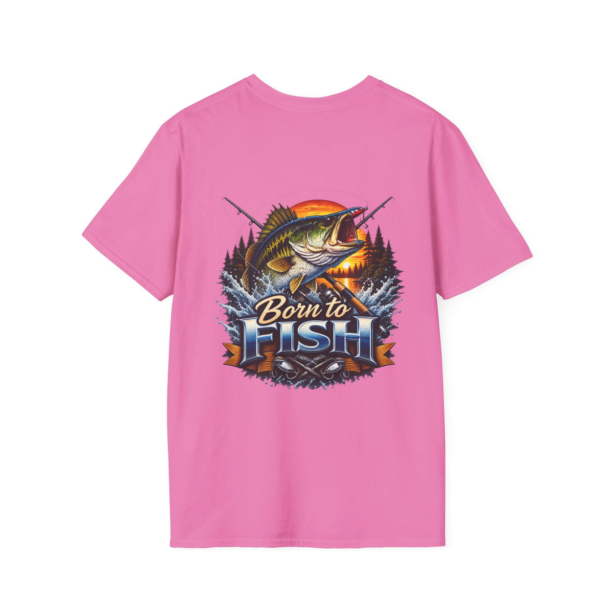 Born to Fish Back Print T-Shirt – Angler Fishing Graphic Tee