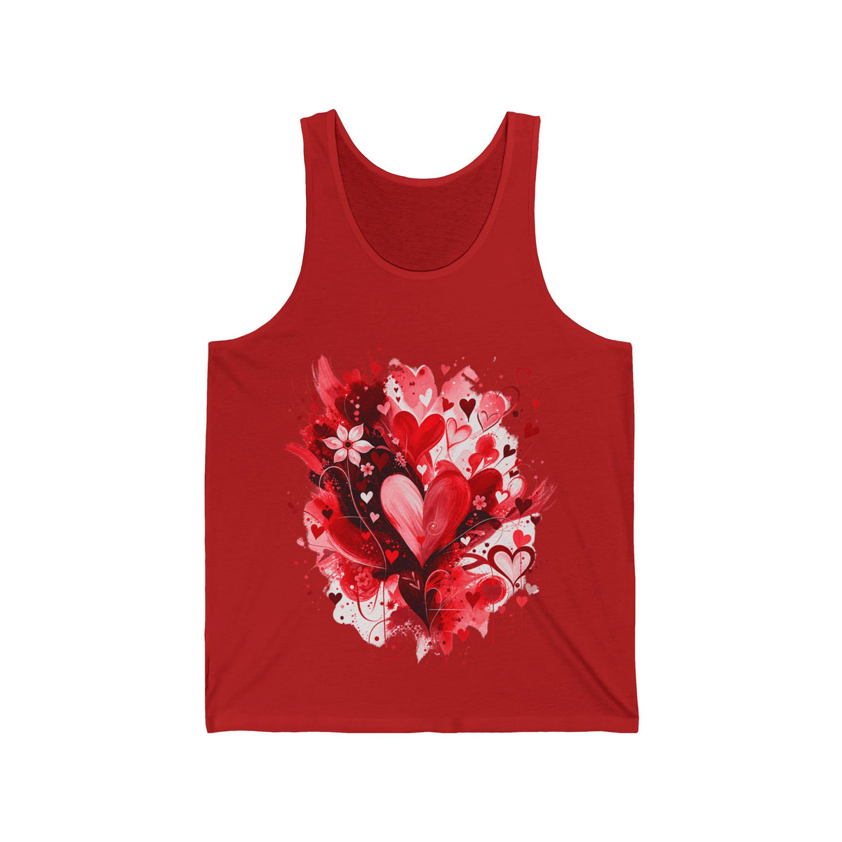 Floral Hearts Tank Top | Heart & Floral Vest